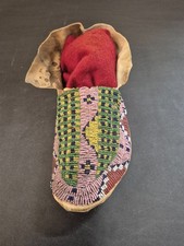 Antique Single Beaded Leather Moccasin picture