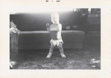 VTG Photo 1959 Happy Kid Eating Couch picture
