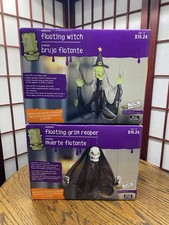 Gemmy Animated Floating Witch & Reaper Halloween Props picture