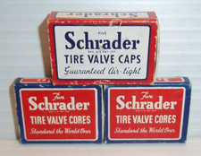 Vintage Schrader Tire Valve Cores & Caps Brooklyn NY NOS picture