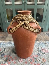 Antique Primitive Large Mexican Red Clay Pottery Water Jug Terracotta 19 Inches picture