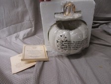 The Lenox Pierced Pumpkin Votive Fine Ivory China 24k Gold Accents Luminary 2001 picture