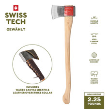 Swiss Tech 28-inch Drop Forged Steel Axe with Hickory Handle, Gewahlt picture