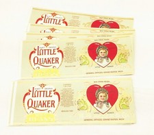Vtg antique Hart brand little quaker wax beans food can label lot W.R Roach & co picture