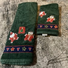 Set Of Two Vintage Christmas Towels JCPenney Hand Towel And Bath Towel picture
