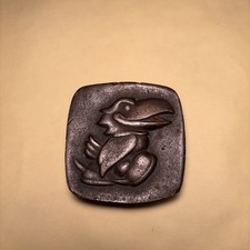 Vintage KU Kansas University Bronze Jayhawk Paperweight By George Knotts 2 3/4