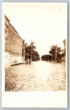Topeka Kansas Flood Street View Buildings 1908 Real Photo RPPC picture