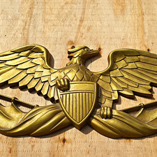 Vintage Sexton Bald Eagle Wall Plaque, Cast Aluminum 27 in X 8in picture