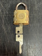 Vintage Yale Brass Lock  With 2 Keys USA Made Super Pin Tumbler 2” x 3” picture