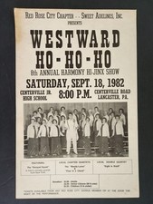 1982 vintage WESTWARD HO HO HO HI-JINX SHOW lancaster pa POSTER quartettes picture