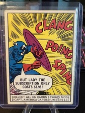 1966 Donruss Marvel Super Hero #2 Captain America Lady Subscription picture