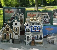 Lot Of 2 Lemax 2002 Coventry Cove. Murray Manor & Valley View Church. Porcelain picture