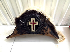 Antique Early 1900s Knight Templar Masonic Chapeau Hat Ostrich M.C. Lilley 7 1/4 picture