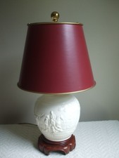 Wedgwood DEVONSHIRE Pattern CREAMWARE LAMP - EQUESTRIAN, HORSES, DOGS, FOX HUNT picture