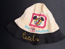 Vintage 1970s Walt Disney World Mickey Globe Kids Bucket Hat Personalized Cecil picture