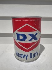 Vintage DX Motor Oil Can Quart Heavy Duty Aluminum Tin Empty Sunray Tulsa OK picture