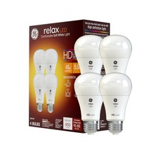 GE Relax LED Light Bulbs, 40 Watt, Soft White, A19 (4 Pack) 4 Pack, White picture