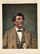 1891 MODOC QUAPAW Indian Chief SCARFACED CHARLEY Original Chromolithograph Print picture
