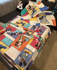 Vtg 80’s/90’s Cool Mickey Mouse Full Size Sheets Set Fitted/Flat/Pillow Cases picture