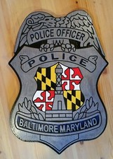 Police Baltimore  Sign routed wood carved patch sign Custom  picture