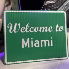 Welcome to Miami Interstate Highway Reflective Road Sign New 21” x 30” New 🔥 picture