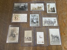 14: Lot of Ten Antique Photos Postcards RPPC CDVs with Vintage DOGS Nice Group picture