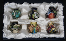 MOORCROFT Boxed Set of 6 Miniature Vases. picture