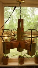 Vintage Fredrick Ramond MCM Mission 4 Light  Chandelier California Collection picture
