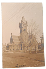 RPPC Lynn Massachusetts Church Real Photo Postcard 1907 MA History picture