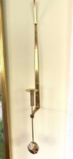 Pierre Forsell Skultuna Swedish MCM Brass Wall Pendulum Candle Holder 50’s 60’s picture