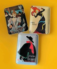 3 Vtg RDe Imports Italy Melamine Trinket Tray Coaster Art by Toulouse-Lautrec picture