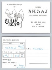 Ham Radio QSL QSO Postcard SK5AJ, Motala, Östergötland, Sweden picture