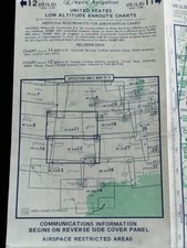 Vintage 1973 Jeppesen Avigation US Low Altitude Enroute Flight Chart Map 11 12 picture