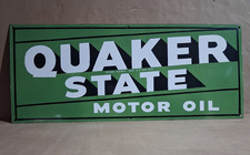 Quaker State Motor Oil Porcelain Enamel Sign  36x15 Inches 1  Sided picture