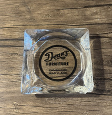 Vtg 1960s Deans Furniture Store Cambridge Maryland Advertising Glass Ashtray MCM picture