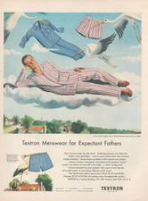 1947 Textron Menswear Expectant Fathers Day Cloud Pajamas Vintage Print Ad picture