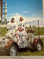 Apollo 17 Crew Signed NASA Lithograph Gene Cernan Ron Evans Harrison Schmitt picture