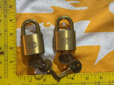 New  Pair of Wilson Bohannan WB Padlock Brass Lock Heavy Duty w/ 2 KEYS picture