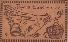 Circleville OH -  Leather Postcard - Joyous Easter Tide - 1907 to Columbus OH picture