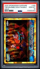 2025 Topps Chrome Sapphire SpongeBob Invisible Boatmobile  Gold /50 PSA 10 Pop 1 picture