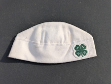 Vintage 4H Member's Hat Garrison Wool Felt White 1950s Clover picture