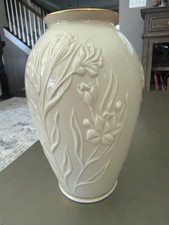 LENOX VASE  MASTERPIECE COLLECTION, IRIS DESIGN With 24k GOLD TRIM picture