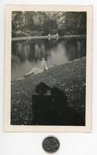 Old 1945 photo / OHIO State University Co-Ed Eaten by SHADOW JERK at Mirror Lake picture