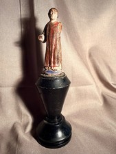 antique santos hand carved wood religious statue of Saint Stephen martyr picture
