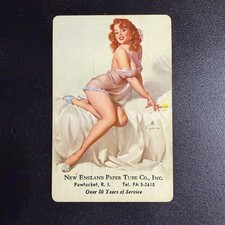Vintage Gil Elvgren Advertisement Pinup Single Swap Playing Card -c. 1950s picture