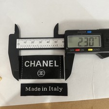 2pc Woven Sewing Large Chanel Logo Garment Clothing Labels 2.5”x1” + Italy  picture