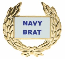 Navy Brat Wreath 1 1/4 inch hat lapel pin H14495 F2D28F picture