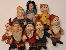 RARE ANTIQUE 1938 WALT DISNEY SNOW WHITE & THE SEVEN DWARFS DOLLS  IDEAL TOY CO picture