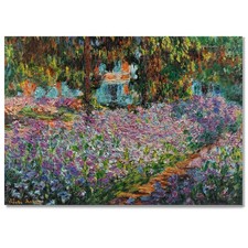 Monet Wall Art Irises in Monet's Garden Canvas Print 8X12 Ready to Hang picture
