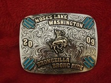 Rodeo X~Treme BRONC RIDING Champion☆2009☆Moses Lake Wash.☆Trophy Buckle☆Rare☆T30 picture